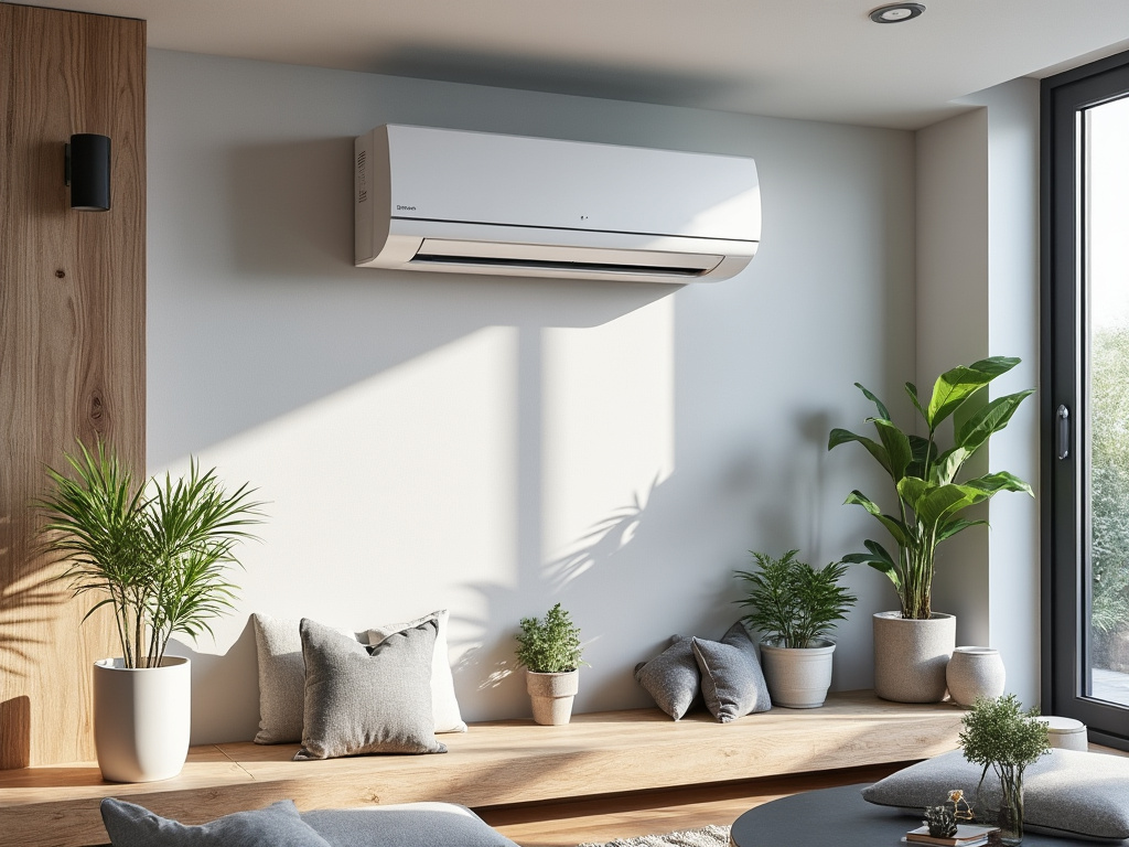 Unité intérieure de climatisation dans un salon