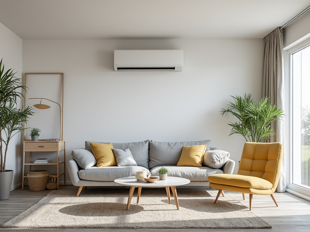 Unité intérieure de climatisation dans un salon