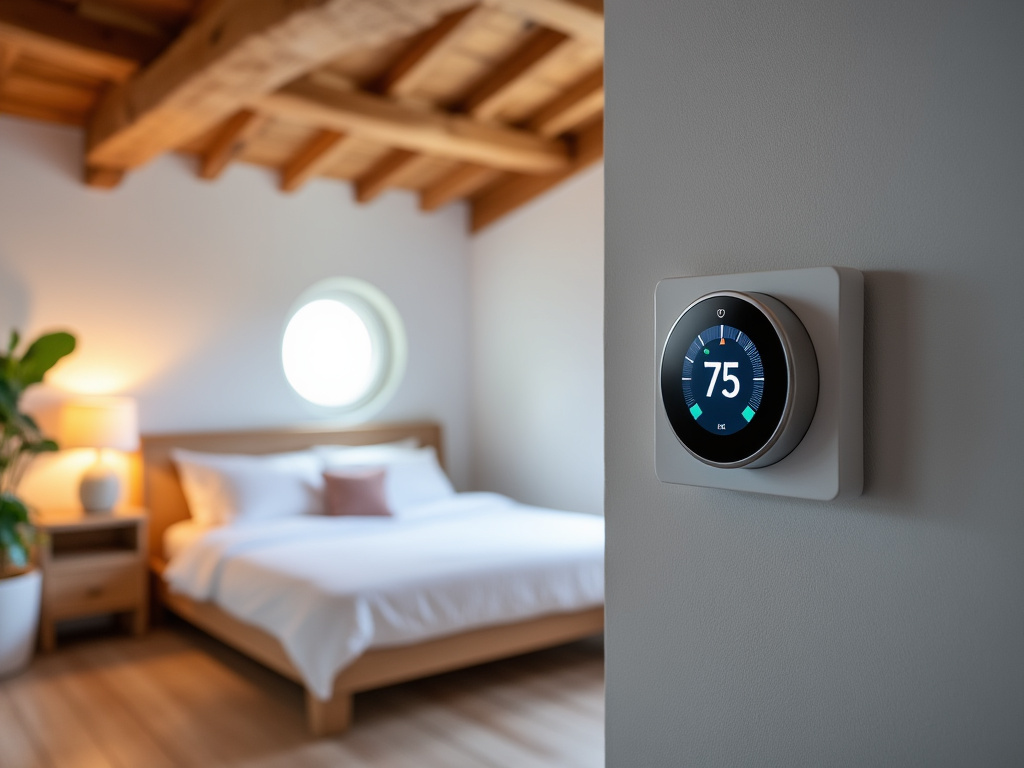 Thermostat digital réglant le chauffage dans une chambre