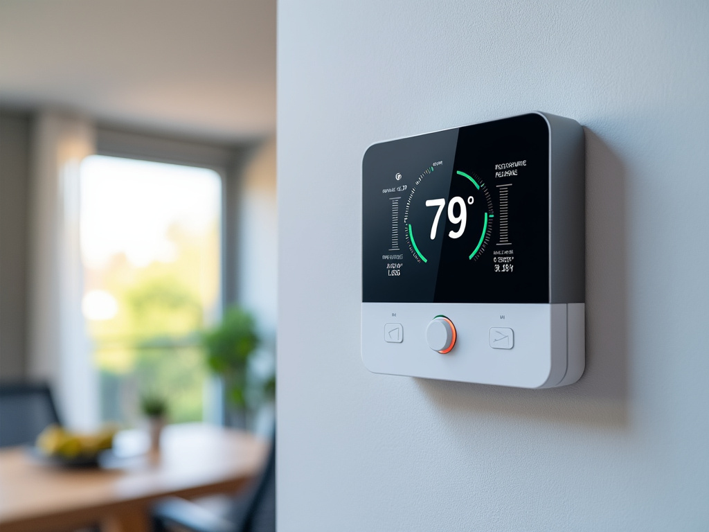 Thermostat pour climatisation réversible affichant température et réglages