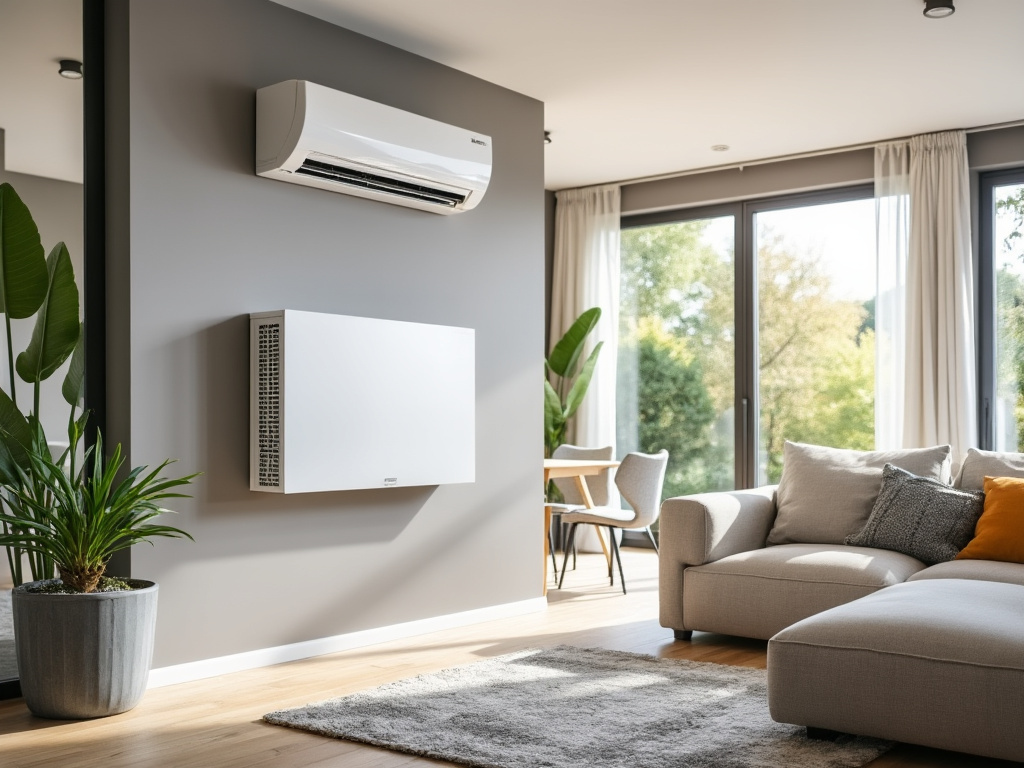 Unité intérieure de climatisation dans salon