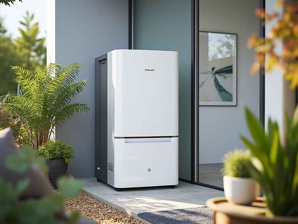 Chauffe-eau thermodynamique avec unité extérieure dans un logement français