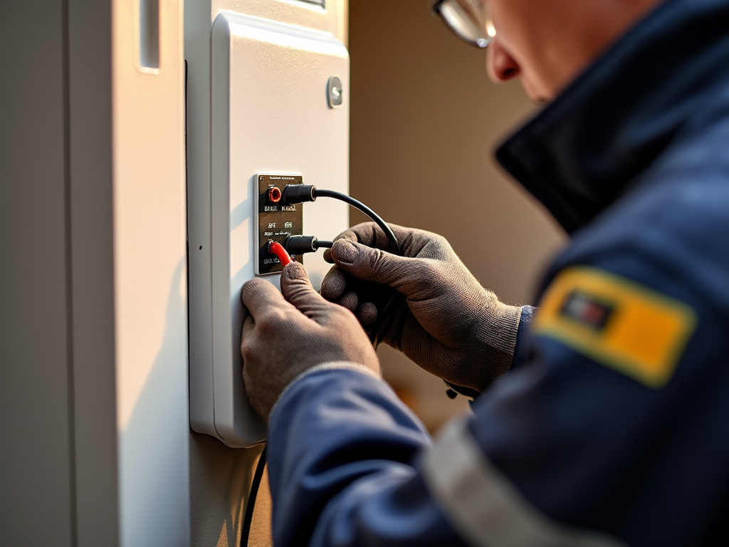 Technicien effectuant un entretien sur un chauffe-eau