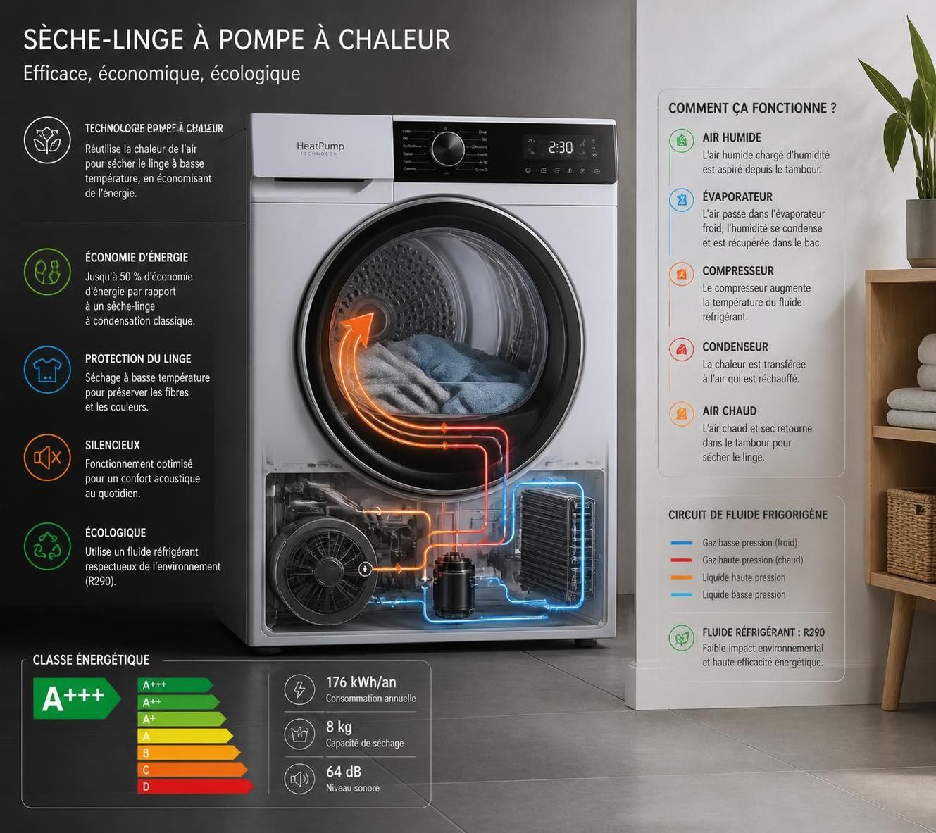 découvrez comment choisir un sèche-linge à pompe à chaleur pour optimiser votre consommation énergétique et réduire vos factures d'électricité grâce à nos conseils pratiques.