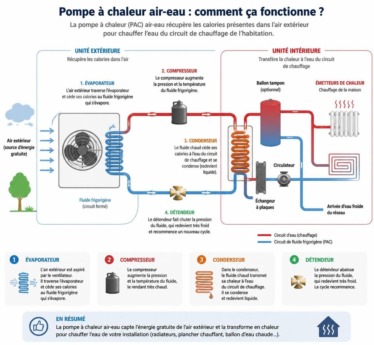 découvrez le fonctionnement d'une pompe à chaleur air-eau et ses nombreux avantages pour un chauffage économique et écologique de votre logement.