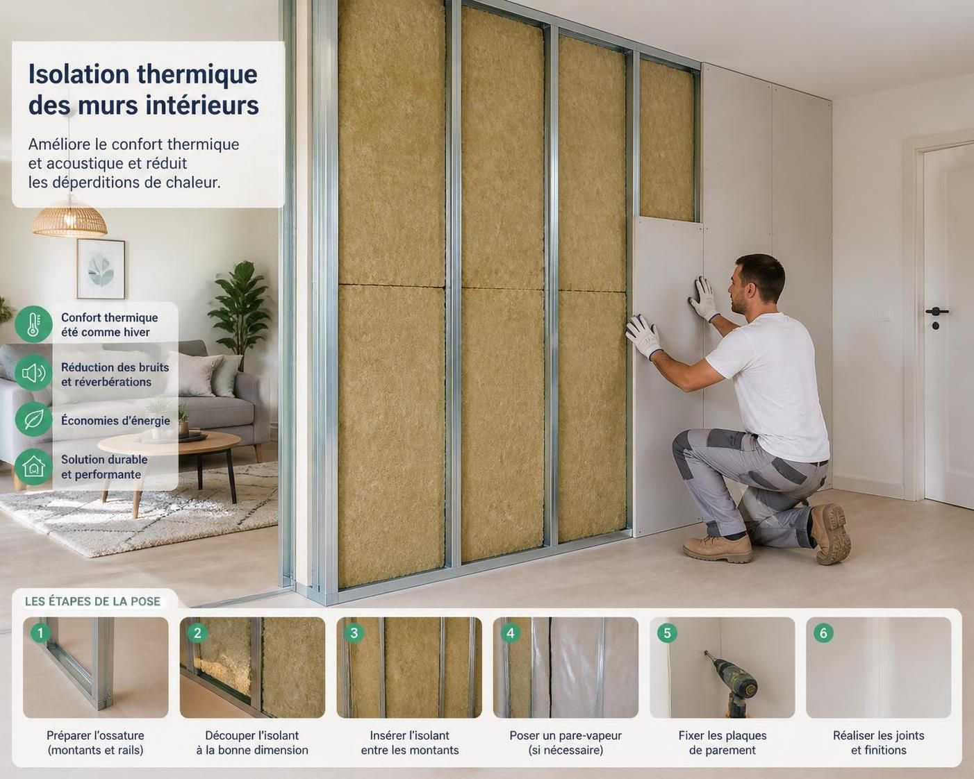 découvrez nos astuces pour l'isolation thermique des murs intérieurs afin d'améliorer votre confort thermique tout en réduisant vos factures d'énergie.