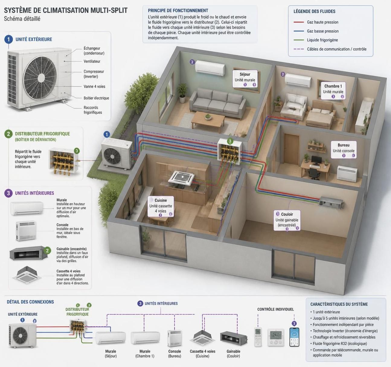 découvrez notre guide complet avec schéma d'installation pour une climatisation multi-split. suivez nos conseils pratiques pour une installation efficace et optimale.