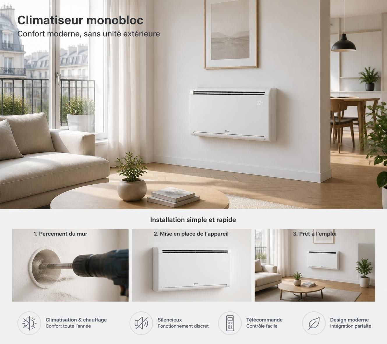 découvrez nos conseils pour choisir la meilleure climatisation sans unité extérieure et profitez d'un confort optimal chez vous tout en préservant l'esthétique de votre habitation.