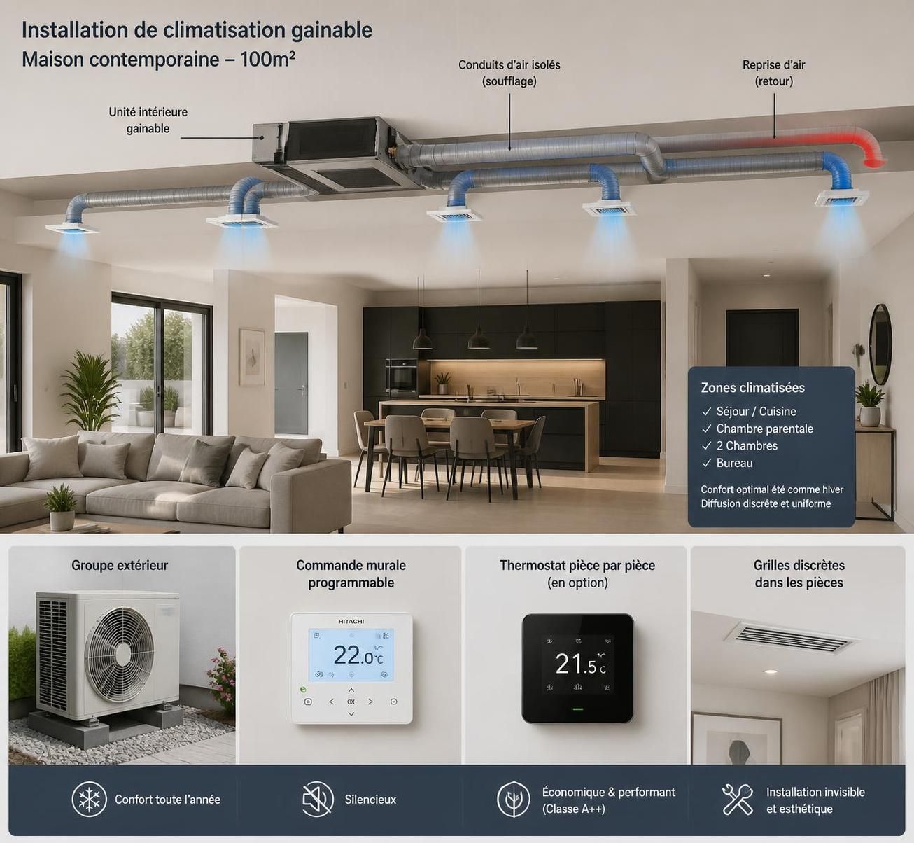 découvrez le coût estimé pour installer une climatisation adaptée à une surface de 100m2 en 2026, avec des conseils pour bien choisir votre équipement et optimiser votre budget.