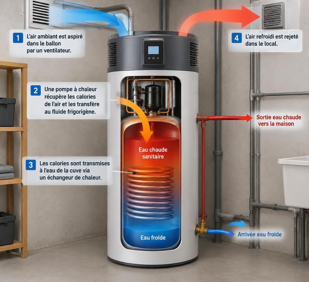 découvrez le fonctionnement du ballon thermodynamique, ses avantages pour produire de l’eau chaude et les critères essentiels pour choisir le modèle adapté à votre logement.