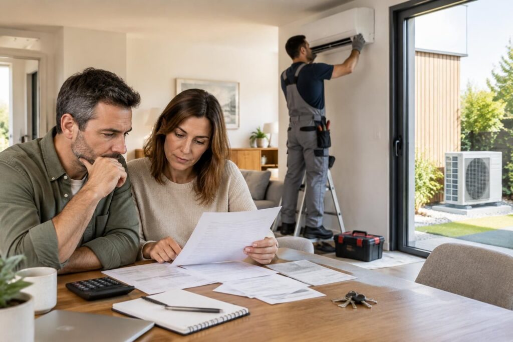 découvrez le prix d’achat d’une pompe à chaleur air-air, le coût de son installation et les dépenses à prévoir pour estimer votre budget.