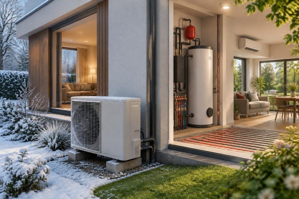 découvrez le fonctionnement d’une pompe à chaleur air-eau réversible, ses avantages pour chauffer et rafraîchir votre logement, ainsi que ses limites.