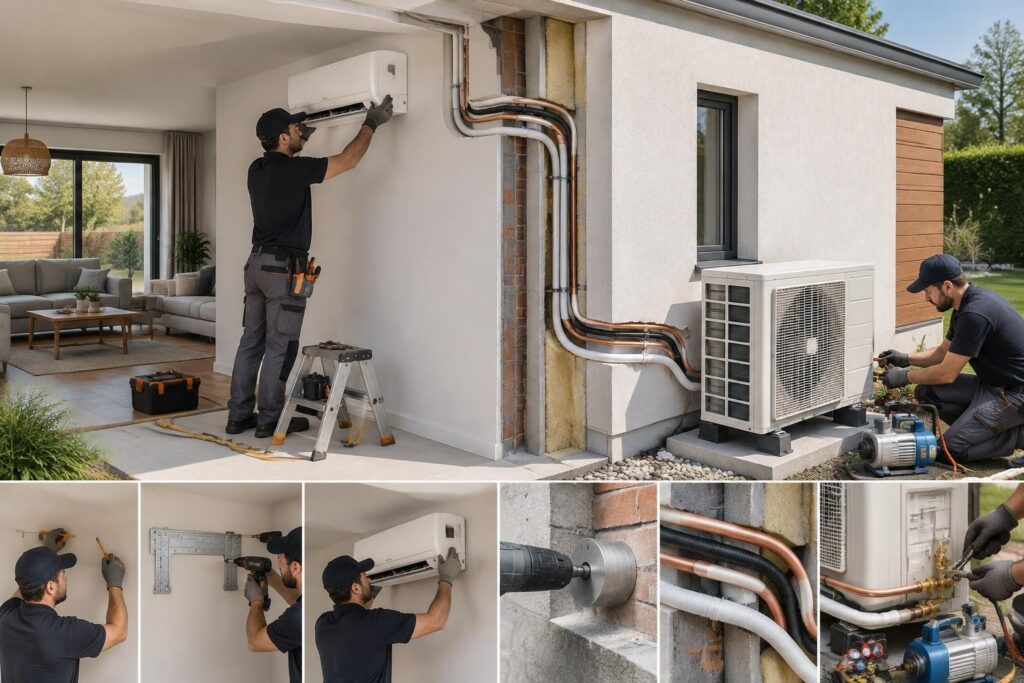 découvrez les étapes d’installation d’une climatisation dans une maison, du choix de l’emplacement aux raccordements électriques et frigorifiques.